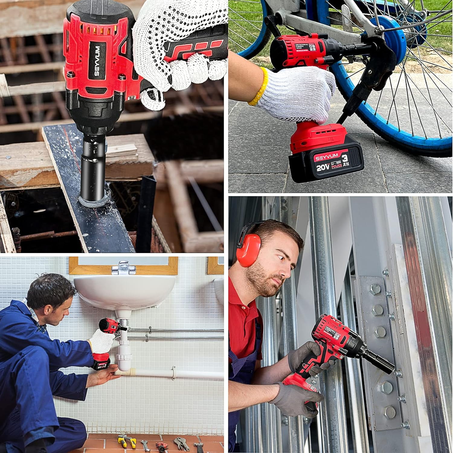 Free Shipping! SEYVUM Impact Wrench, 1/2