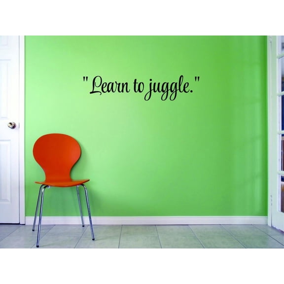 Custom Decals Learn To Juggle.Wall Art Size: 6 X 20 Inches Color: Black