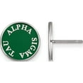 thumbnail image 1 of Sterling Silver Rh-Plated Logoart Alpha Sigma Tau Enameled Post Earrings (12 X 12) Made In United States ss019als, 1 of 5