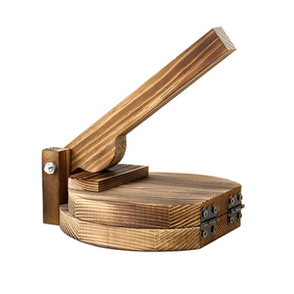 Upgraded Dough Pressing Tool Dough Presser Wooden Dumpling Skin Dough Presser Household Baking Pastry Tool D,1 * Cake Press,Carbon Wood