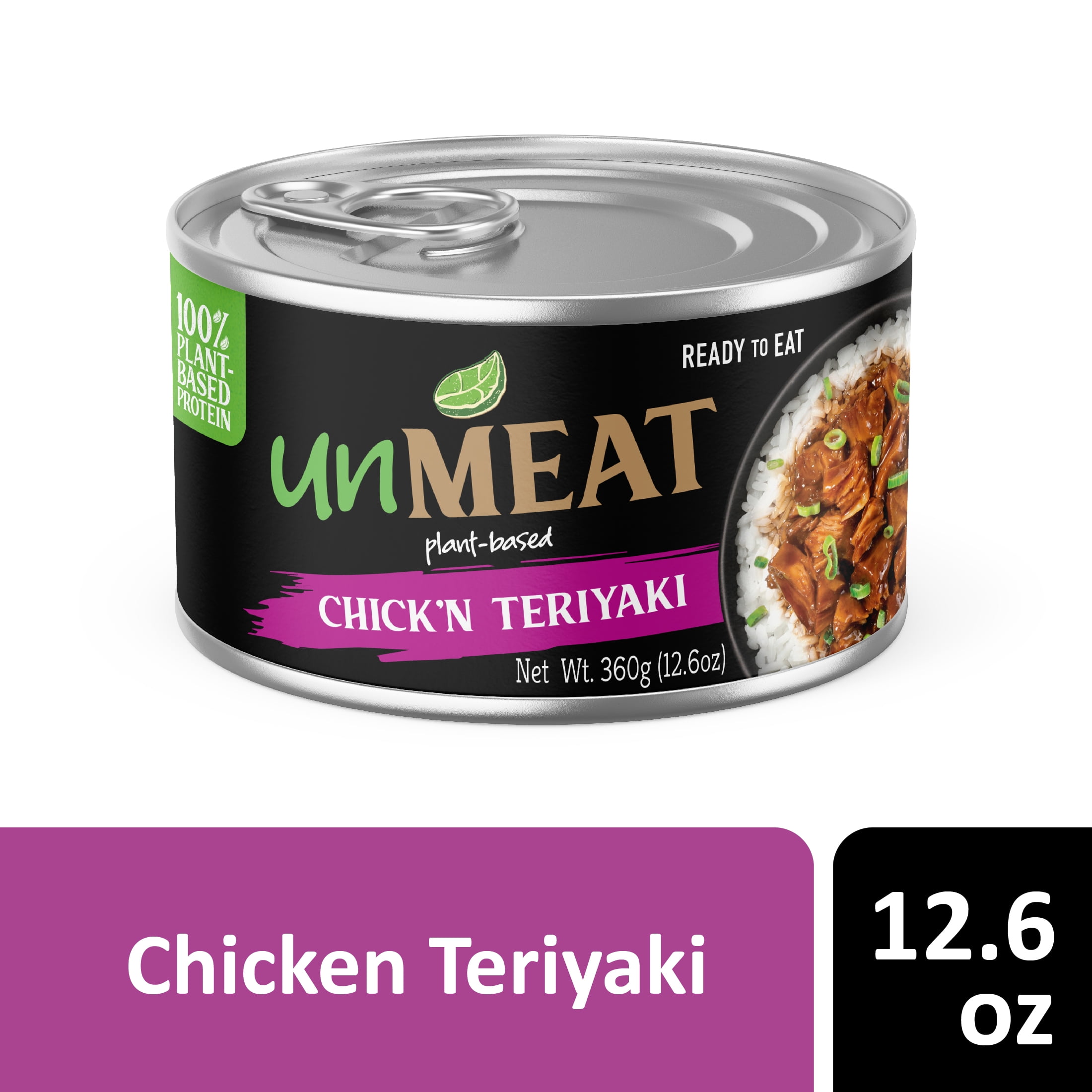 (2 pack) unMeat Plant-Based Chicken Teriyaki, 12.6 oz Can
