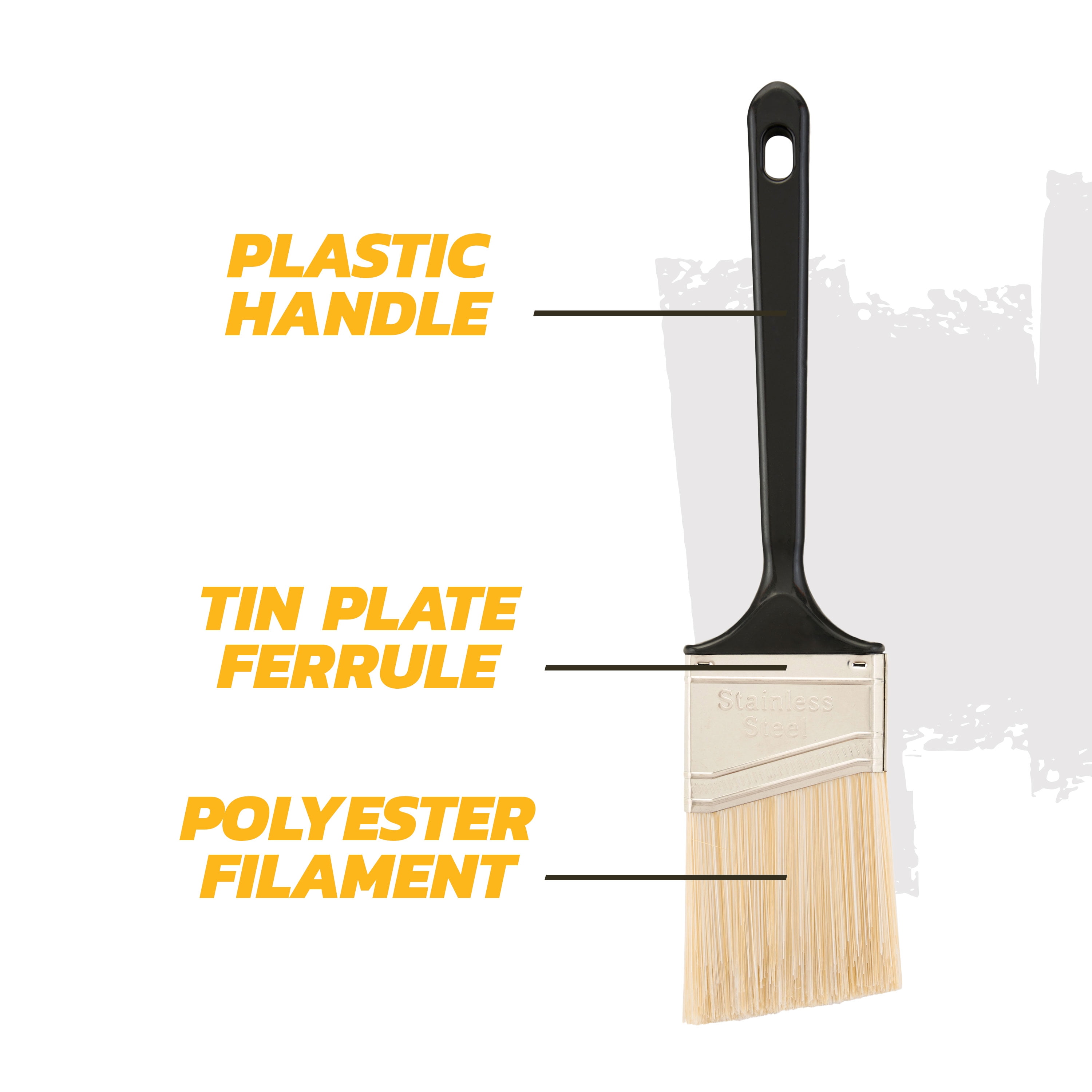 (3 pack) GOOD 2.5 in. Polyester Angle Paint Brush