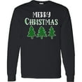 thumbnail image 3 of Inktastic Merry Christmas Green Plaid Christmas Trees Long Sleeve T-Shirt, 3 of 5