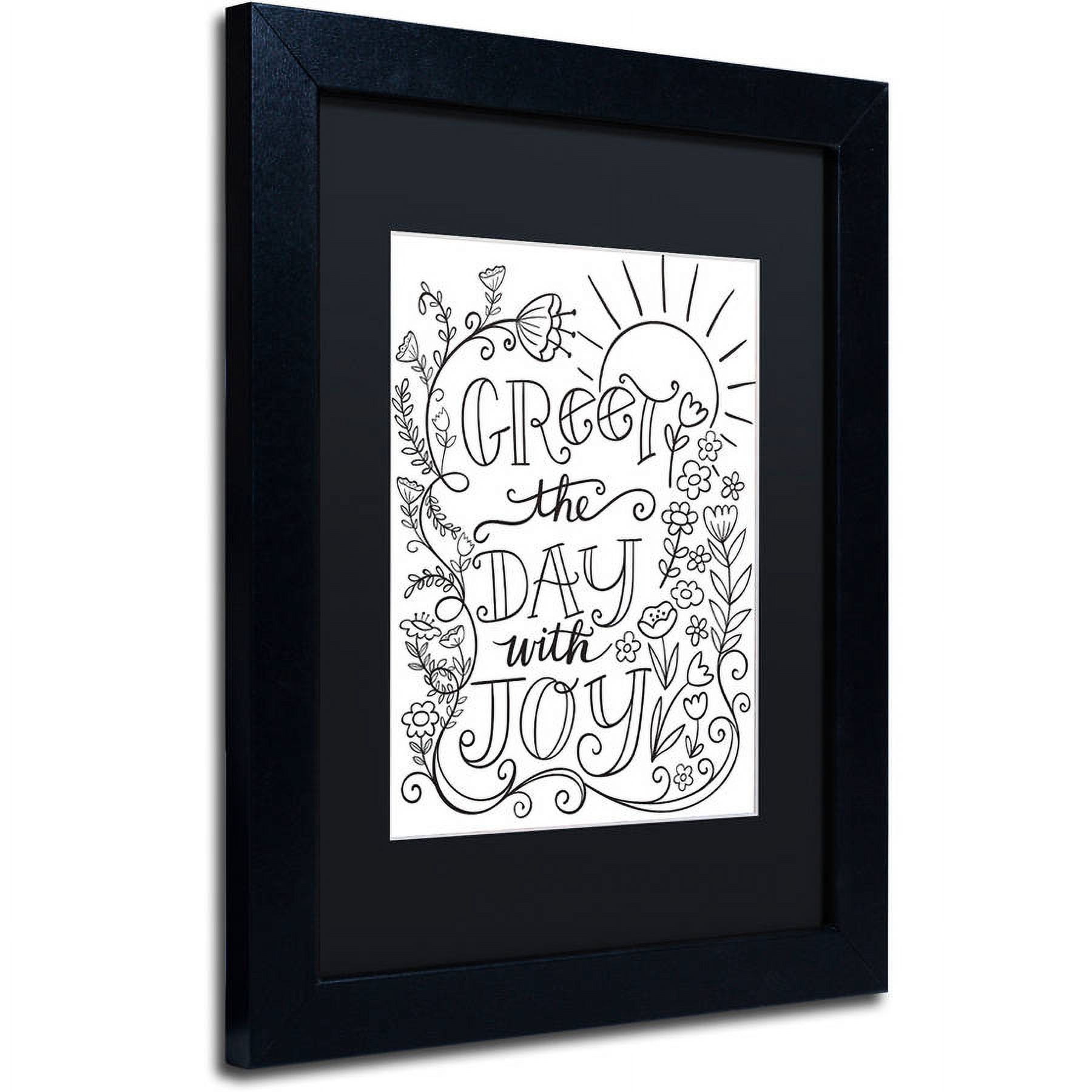 Trademark Fine Art "Greet The Day With Joy" Canvas Art by Elizabeth Caldwell, Black Matte, Black Frame