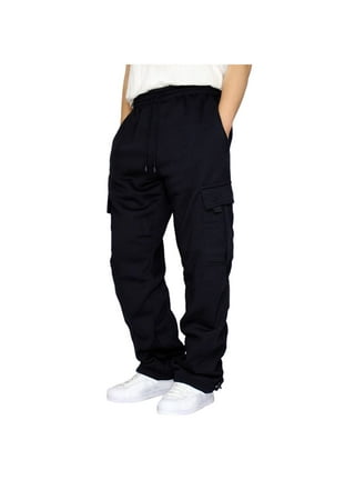 Chiccall Black Cargo Pants for Men , Casual Trousers Regular Fit Work Pants  with Multi Big and Deep Pockets,Great Birthday Christmas Gifts for Dad