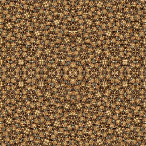 Ahgly Company Indoor Square Patterned Blood Red Brown Area Rugs, 5' Square