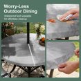 thumbnail image 5 of Round Outdoor Tablecloth with Umbrella Hole and Zipper, Grey Tablecloth with Elastic Waterproof, Modern Oil Painted Art Abstract Geometric Patio Table Covers for 31" - 35" Picnic Pool Tables, 5 of 9