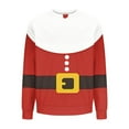thumbnail image 4 of Feancey Mens Christmas Crewneck Sweatshirt Holiday Casual Long Sleeve Pullover Funny Santa Claus Print Sweatshirts Novelty Xmas Gifts for Men Red L, 4 of 5
