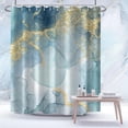 thumbnail image 2 of CAILDANL Blue Marble Shower Curtain Waterproof Shower Curtain for Bathroom Decor Printed Washable Shower Curtain with Hooks 72x72 Inch, 2 of 7