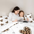 thumbnail image 5 of Homewish Teens Leopard Print Love Heart Bedding Comforter Set 2pcs,Cheetah Print Twin Comforter Sets Microfiber,Bling Crystal Breathable Bedding Set,Lightweight Room Decor,Reversible, 5 of 8