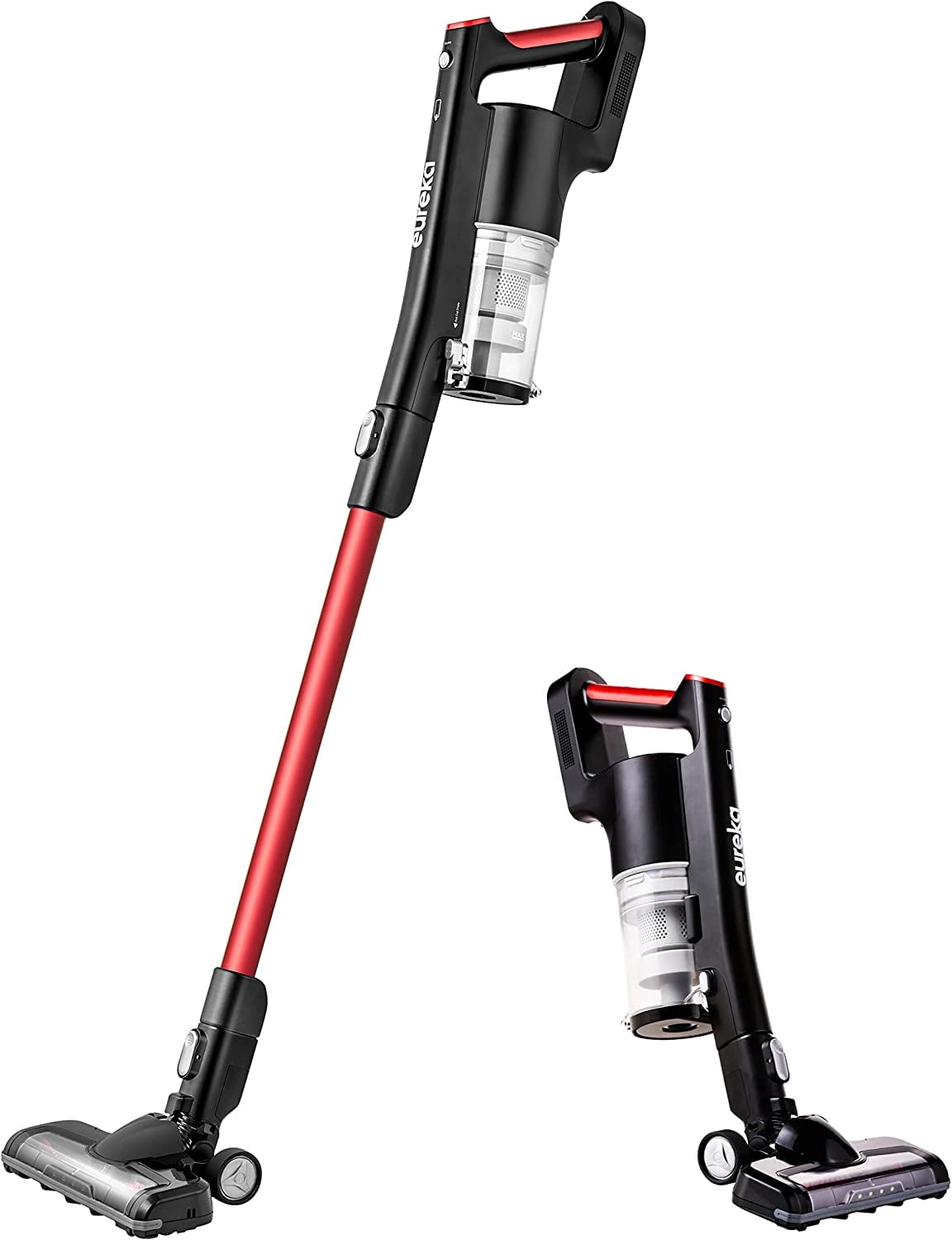 Eureka Lightweight Cordless Vacuum Cleaner, Rechargeable for Hardwood and Pet Hair, Red, NEC101