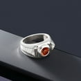 thumbnail image 5 of Gem Stone King Men's 925 Sterling Silver Red Garnet Ring (1.88 Ct Round, Gemstone Birthstone, Available in Size 7, 8, 9, 10, 11, 12, 13), 5 of 5