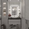 thumbnail image 2 of GODCHAR LED Bathroom Mirror Rectangular Anti-Fog Modern Style Mirror in Tempered Glass Black Frame 36x24 inch, 2 of 10
