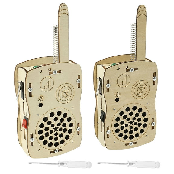 Threns 2Pcs Walkie Talkies Toy 650 Foot Communication Range DIY Radio Speaker Kit for Kid Science Experiment Combining Entertainment and Education