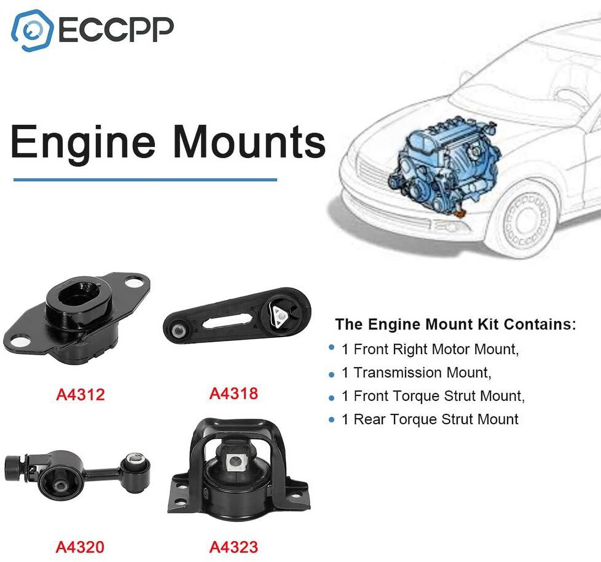 ECCPP Engine Motor and Trans Mounts A4318 A4312 A4320 A4323 Set of 4 Fit for Nissan Versa 2007-2012 Cube 2009-2014 1.8L