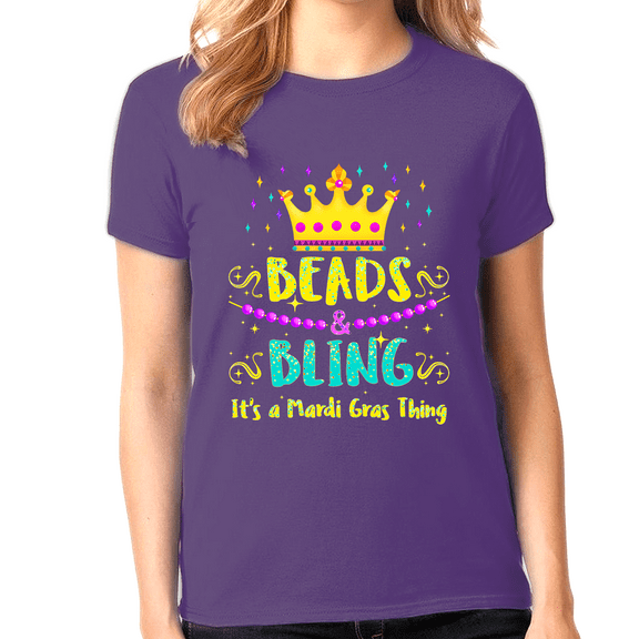 Mardi Gras Shirts for Girls Beads and Bling It's Mardi Gras Shirt New Orleans Mardi Gras Outfit for Kids
