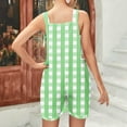 thumbnail image 6 of Plus Size Plaid Overalls for Women Strap Shorts Jumpsuit Trendy Summer Casual Suspender Bodysuit, 6 of 7