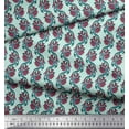 thumbnail image 3 of Soimoi Georgette Viscose Fabric Leaves & Floral Block Print Sewing Fabric Yard 42 Inch Wide, 3 of 3