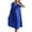 Dark Blue, variant on WQQZJJ Ladies Nightgown Solid Color Crew Neck Satin Pajama Dress Summer Casual Loose Short Sleeve Nightdresses