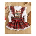 thumbnail image 4 of Gzhioc Kids Girls Dress Suit, Long Sleeve Round Neck Knitting Solid Color Shirt + Plaid Lace Christmas Dress,0-24 Months, 4 of 9