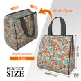 thumbnail image 3 of Pioneer Flower Floral Print Pattern Insulated Lunch Bag for Women Men, Large Portable Soft Cooler Tote, Thermal Food Storage Bag with Pearl Cotton, 8.66L, 8.75"x5.75"x9.5", 3 of 5