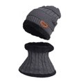 thumbnail image 5 of Men‘S Winter Hat Cap Collar Set Plus Velvet Thick Knit Hat And Muffler, 5 of 5