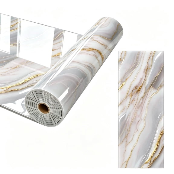 1 Roll Marble Contact Paper for Countertops - Wide Peel and Stick Wallpaper, Self Adhesive Waterproof Vinyl Wrap Roll for Kitchen Counter, Bathroom, Cabinet Decor (24''X78'', Beige)