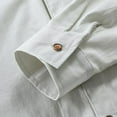 thumbnail image 5 of IYTR Mens Button Up Shirts Long Sleeve Solid Color Stand Collar Casual Shirts (Beige,L), 5 of 6