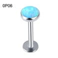 thumbnail image 2 of Jiaroswwei 1Pc Men Women Faux Opal Labret Lip Ring Ear Stud Earring Body Piercing Jewelry, 2 of 8