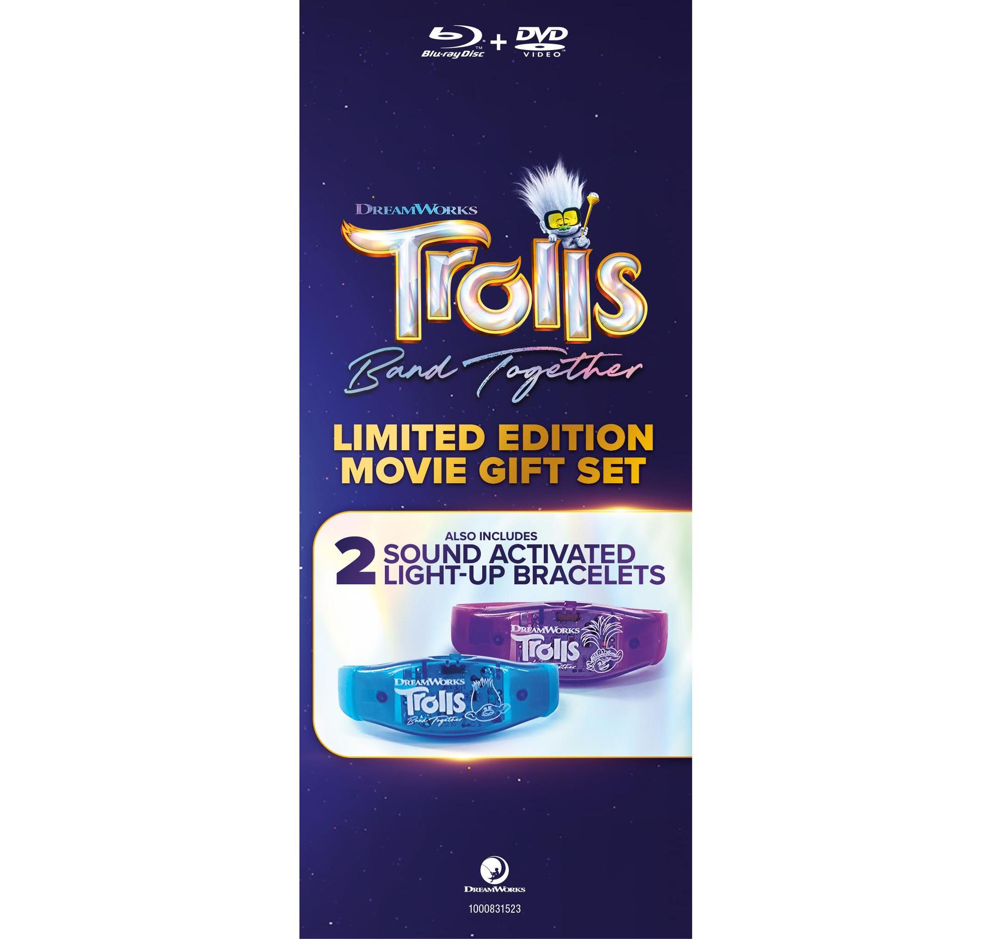 Trolls Band Together (Walmart Exclusive) (Blu-ray + DVD + Digital Copy) with Light-Up Bracelets