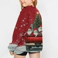 thumbnail image 5 of Blusas y camisas de manga larga con cuello redondo para niños Estampados navideños de manga larga Casual Suelto Forro polar para mayor calidez Sudadera con capucha de manga larga con cuello redondo pa, 5 of 5