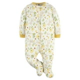 Gerber Baby Girl Sleep 'N Play Footed Pajamas, 4-Pack (Newborn to 6/9M ...
