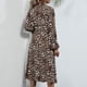 thumbnail image 5 of Vestido con cuello en V cruzado,Vestido de manga larga con volantes Vestido de manga larga con volantes Vestido de manga larga para mujer construido para durar, 5 of 7