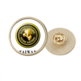 thumbnail image 1 of logo taiwan flying s Round Metal Golden Pin Brooch Clip, 1 of 3