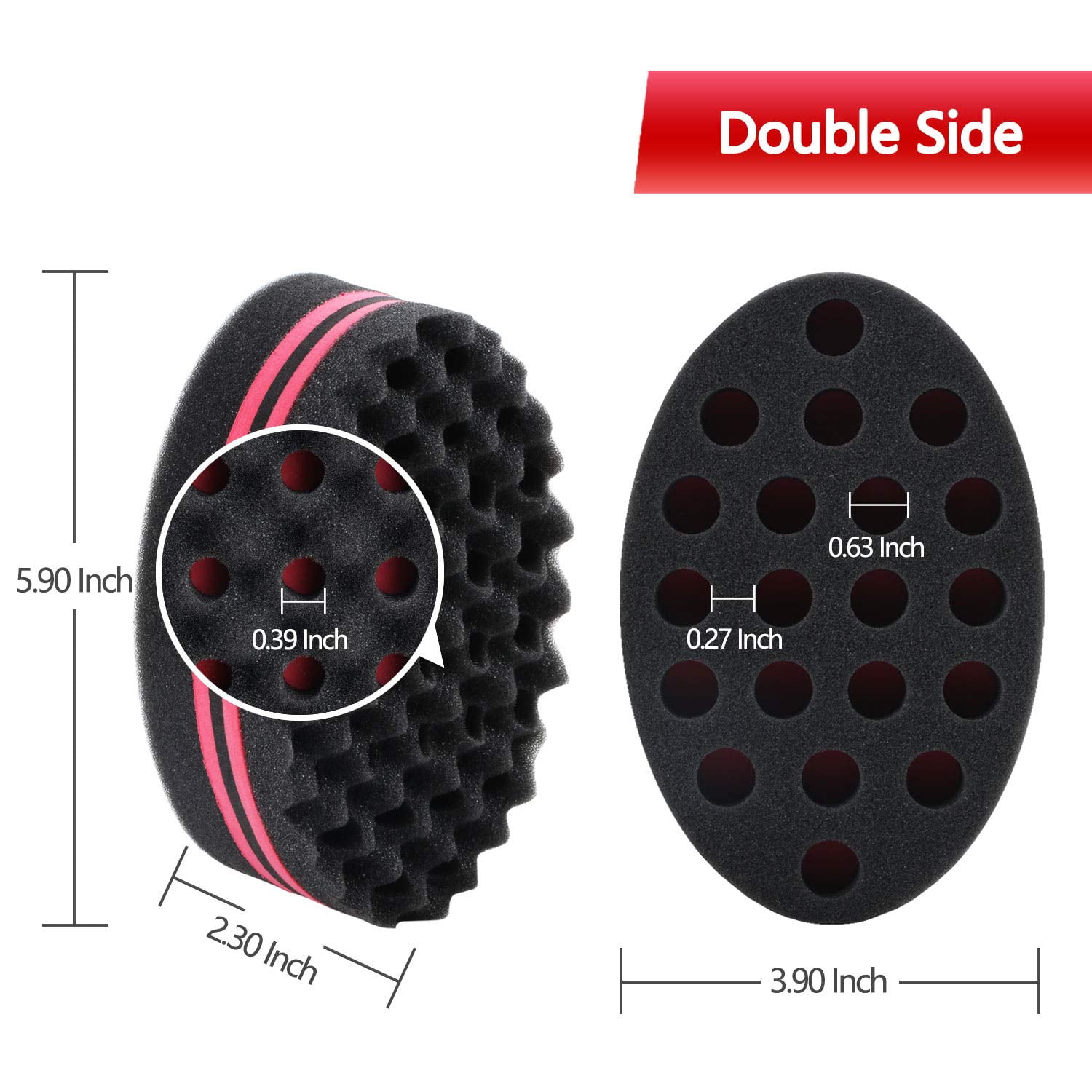 Hair Sponge Brush for Twists and Dreads, Locking Twist Afro Curl Coil Wave Hair Sponge (Black).