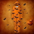 thumbnail image 1 of Family Halloween Pjs Matching Sets Halloween Print Long Sleeve Zippered One Piece Pajama Hooded Jumpsuit Winter Halloween Pjs Family Set, 1 of 3