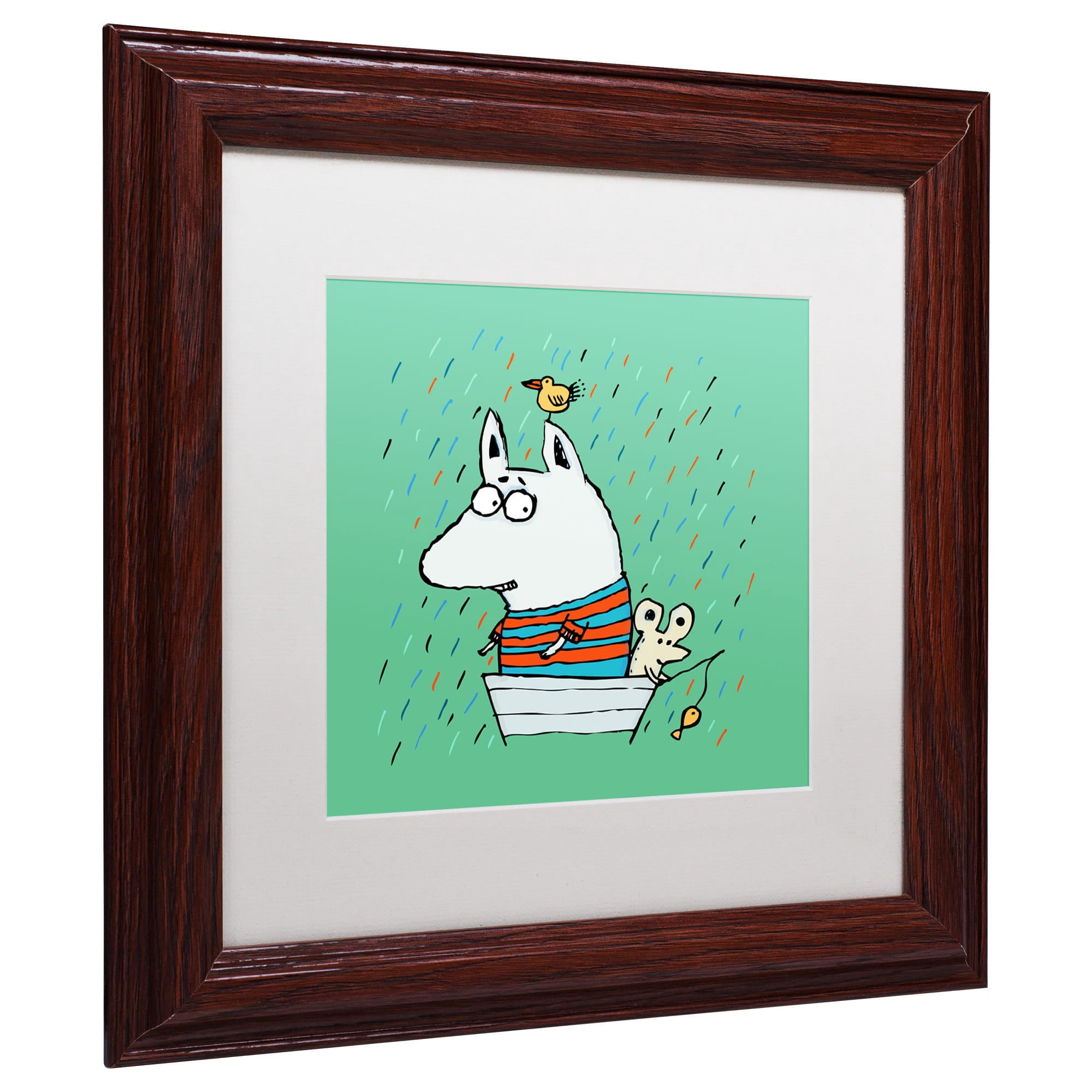 Trademark Fine Art "Lost at Sea" Canvas Art by Carla Martell, White Matte, Wood Frame