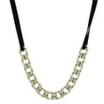 thumbnail image 4 of 1928 Jewelry Black Suede Double Curb Chain Necklace For Women 16" + 3" Extender, 4 of 4