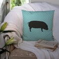 thumbnail image 3 of Carolines Treasures BB8105PW1414 Devon Large Black Pig Blue Check Fabric Decorative Pillow, 14 x 14 in., 3 of 4