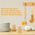 thumbnail image 4 of 4X Wooden Dish Brushes Sets, Kitchen Clean Dish Scrubber for Pots Pans Bottles, 4 of 6