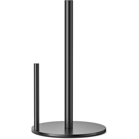 Paper Towel Holder Countertop, Stainless Steel, Black, for Kitchen, Pantry, RV