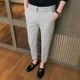 thumbnail image 2 of 9 pantalones de verano recortados para hombre, pantalones de traje rectos de talla grande para hombre, ropa clásica barata, tela de estilo coreano de lujo 2024, 2 of 5