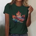 thumbnail image 2 of Tops de Manga Corta de Verano para las Mujeres Imprimir Blusa de Cuello Redondo, Moda Ligera de Poliéster Spandex, 2 of 3