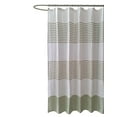 thumbnail image 2 of Serafina Home Nautical Striped Sage Green and White Fabric Shower Curtain: 100% Cotton Luxury Hotel with Detailed Decorative Weave for Bathroom 70" x 72, 2 of 4