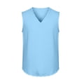 thumbnail image 6 of Horkkom Linen Shirts for Men V Neck Solid Color Sleeveless Shirts Beach Vacation Breathable Tank Tops, S-4XL, 6 of 7