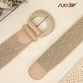 thumbnail image 4 of SUOSDEY Women Woven Wide Belt for Dress Fashion Rattan Braided Waist Belt Straw Raffia Boho Belt for Jeans, 4 of 6