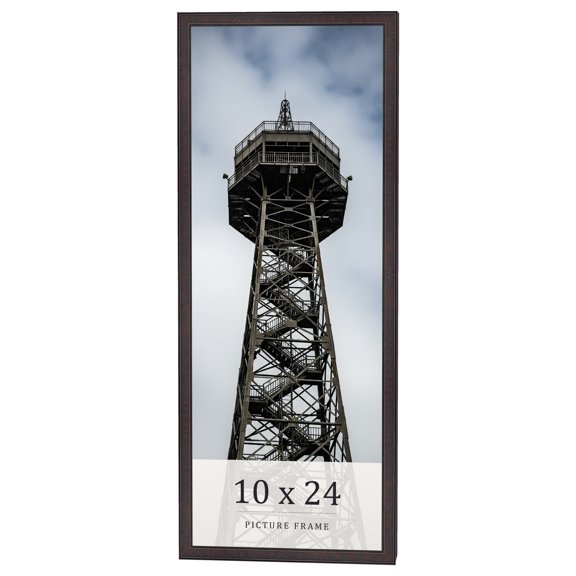 10x24 Rustic Brown Real Wood Picture Frame Width 0.75 inches | Interior Frame Depth 0.5 inches |