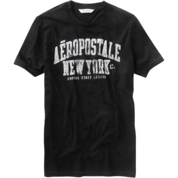 Aeropostale Empiretate League - Camiseta gráfica para hombre, color negro, pequeña