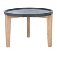 thumbnail image 3 of SAFAVIEH Valton Outdoor Patio Round Side Table, Natural/Black, 3 of 7
