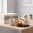 thumbnail image 6 of BingTong Cute Ghost Campfire Tealight Candle Holder, Resin Ghost Figurine With Candy Corn Roasting Stick, Mini Fire Pit Base Halloween Desktop Decor Ornament, 6 of 6